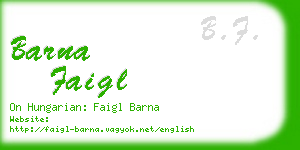 barna faigl business card